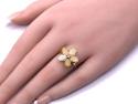 9ct Opal & Diamond Flower Cluster Ring