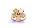 9ct Opal & Diamond Flower Cluster Ring