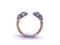 9ct Yellow Gold CZ Cluster Torque Ring