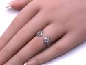 9ct Yellow Gold CZ Cluster Torque Ring