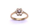 18ct Yellow Gold CZ Flower Cluster Ring