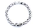 Silver Oval Belcher Bracelet 8 Inch