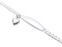 Silver Babies Heart Charm ID Bracelet 6 Inch