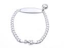 Silver Babies Heart Charm ID Bracelet 6 Inch
