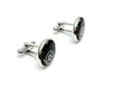 Stainless Steel Black & Blue Cog Cufflinks
