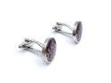 Stainless Steel Red & Blue Paisley Cufflinks