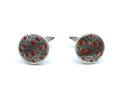Stainless Steel Red & Blue Paisley Cufflinks