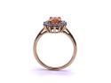 9ct Orange Garnet & Zircon Halo Ring