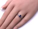 9ct Ceylon Sapphire & White Zircon Ring