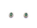 18ct Emerald & Diamond Stud Earrings