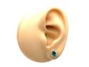 18ct Emerald & Diamond Stud Earrings