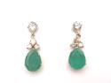 Emerald & Diamond Drop Earrings