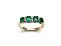 9ct Emerald & Diamond Band Ring