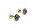 9ct Emerald & Diamond Stud Earrings