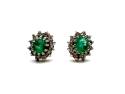 9ct Emerald & Diamond Stud Earrings
