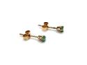 9ct Yellow Gold Emerald Stud Earrings