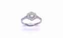 Platinum Diamond Halo Solitaire Ring 0.38ct