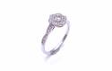 Platinum Diamond Halo Solitaire Ring 0.38ct