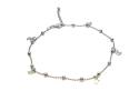 Silver Ball Chain Moon Charm Anklet