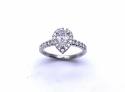 Platinum Pear Shaped Diamond Halo Ring