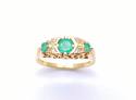 18ct Yellow Gold Emerald & Diamond Ring