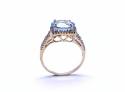 9ct Blue Topaz and Diamond Ring