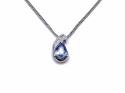 18ct Sapphire & Diamond Pendant & Chain