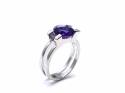 9ct White Gold Amethyst Solitaire Ring