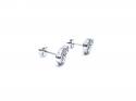 Silver CZ Monkey Face Stud Earrings