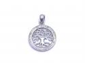 Silver Opalique Tree Of Life Pendant 18mm