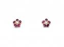 18ct Ruby & Diamond Cluster Earrings