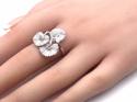 925 CZ Set Triple Flower Ring