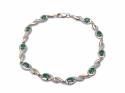 9ct Yellow Gold Emerald & Diamond Bracelet 0.20ct