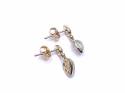 9ct Yellow Gold Opal & Diamond Earrings 0.10ct