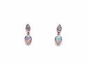 9ct Yellow Gold Opal & Diamond Earrings 0.10ct