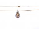 9ct Yellow Topaz & Pendant & Chain