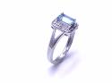 9ct Aquamarine & Diamond Ring