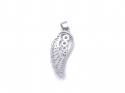 Silver CZ Cut Out Wing Pendant