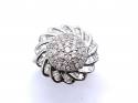 9ct White Gold Diamond Flower Ring