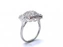 9ct White Gold Diamond Flower Ring