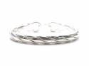 Silver Plaited Large Bangle