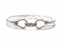 Silver Plaited Large Bangle