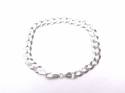 Silver Flat Diamond Cut Link Curb Bracelet 7 inch