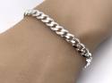 Silver Flat Curb Bracelet 7 inch