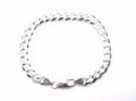 Silver Flat Curb Bracelet 8 inch