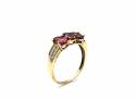 9ct Tourmaline & Diamond 3 Stone Ring