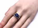 18ct Synthetic Sapphire & Diamond Ring