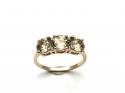 9ct Idocrase & CZ 3 Stone Ring