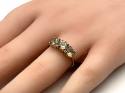 9ct Idocrase & CZ 3 Stone Ring