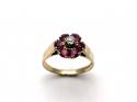 9ct Ruby & Diamond Cluster Ring